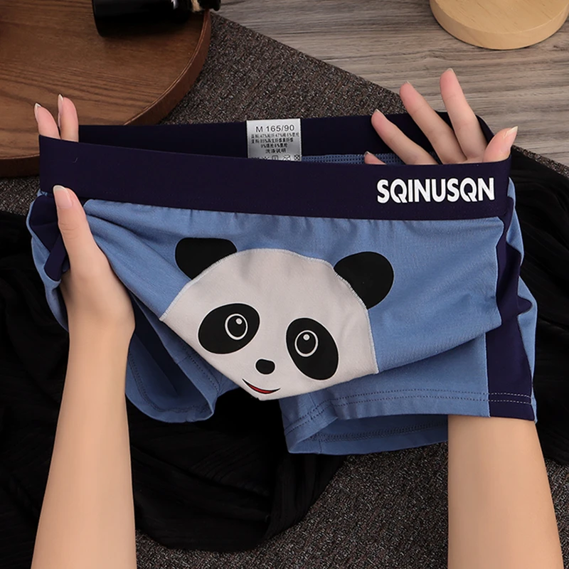 新款男士棉质内裤青年卡通印花裤头男士舒适透气四角平角内裤