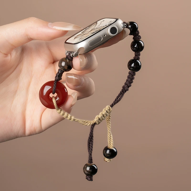 适用苹果S10手表iwatch9新中式平安扣表带applewatch8女夏季7创意