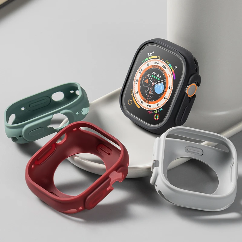 适用iwatch ultra保护壳苹果手表applewatch硅胶保护套防摔防刮