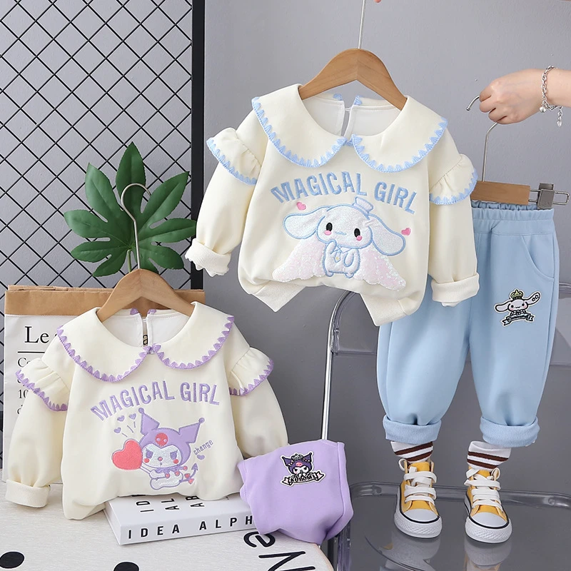 儿童秋款2024年新款运动套装可爱娃娃领儿童春秋款卫衣休闲两件套