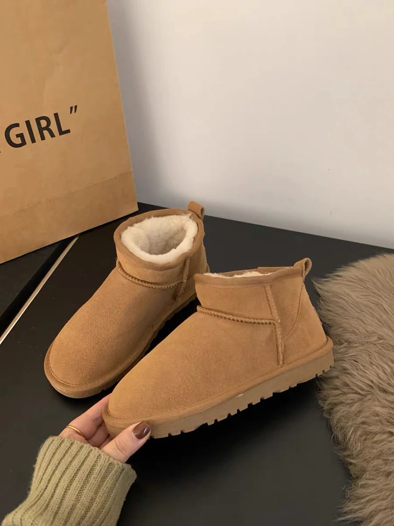 不晚家雪地鞋2024新款百搭加绒雪地靴保暖棉鞋女款