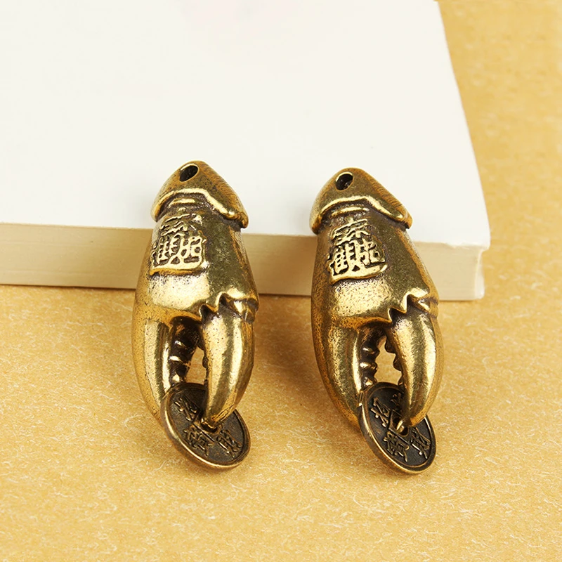 中国风黄铜蟹钳钥匙扣挂件配饰个性复古金属葫芦汽车钥匙挂饰小礼