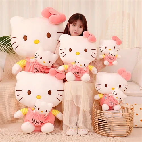 新款hellokitty母子kt猫毛绒玩具哈喽kt布娃娃毛绒公仔女生日礼物