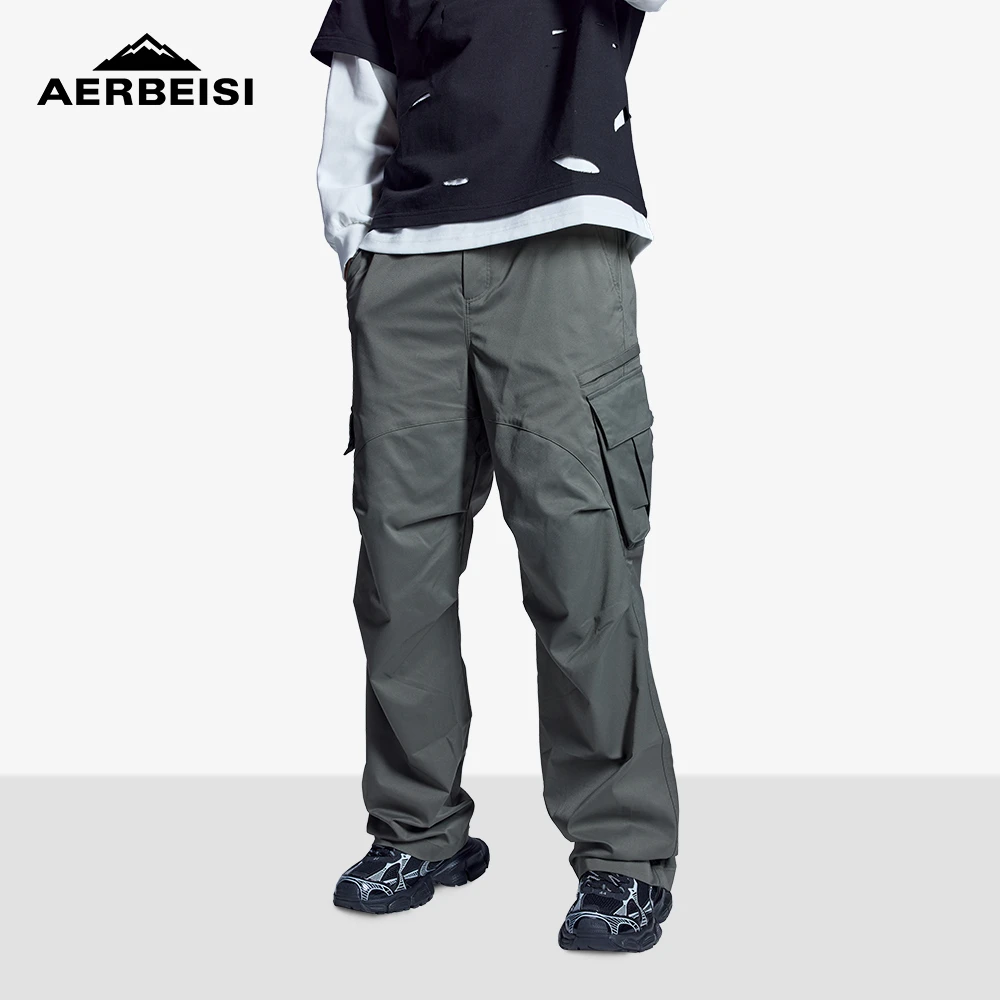 阿尔卑斯美式高街工装裤春秋休闲显瘦垂感男女款多口袋薄款户外