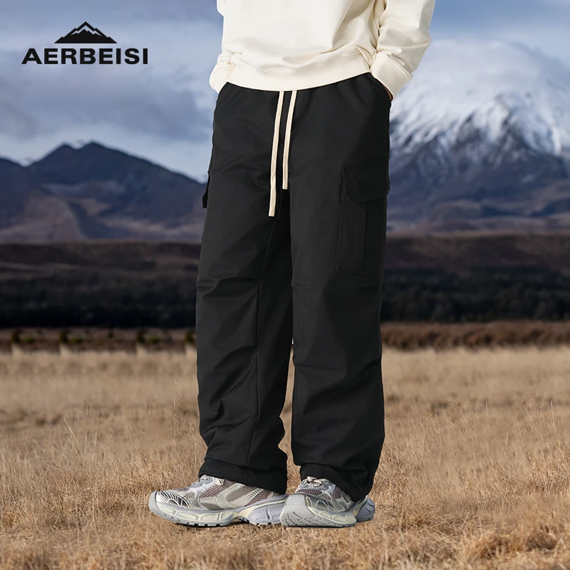 2025年春秋男士百搭休闲户外运动时尚日系宽松工装羽绒裤