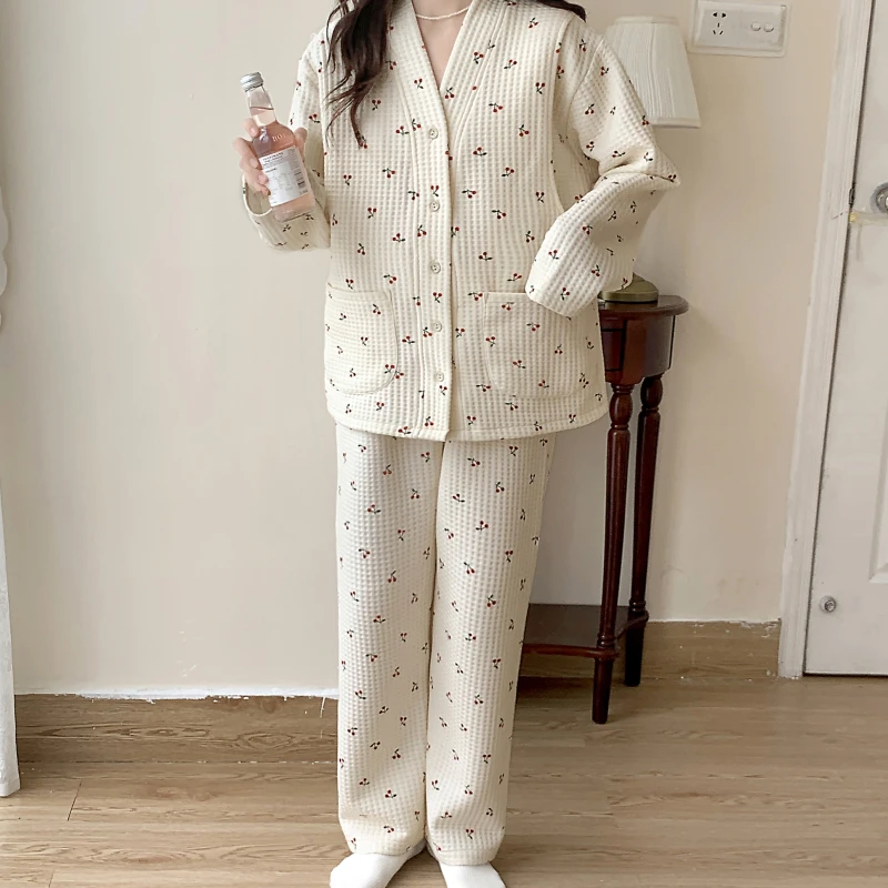 空气棉秋冬季月子服春秋款保暖加厚哺乳孕妇睡衣家居服套装可外穿