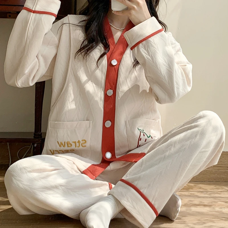 【10-12月份 空气棉加厚】保暖月子服春秋冬季产后孕妇睡衣哺乳