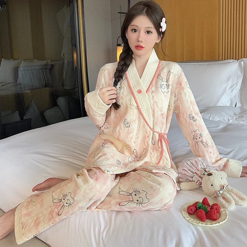 新中式空气棉月子服秋冬产后10-11月份产妇哺乳孕妇睡衣夏季薄款