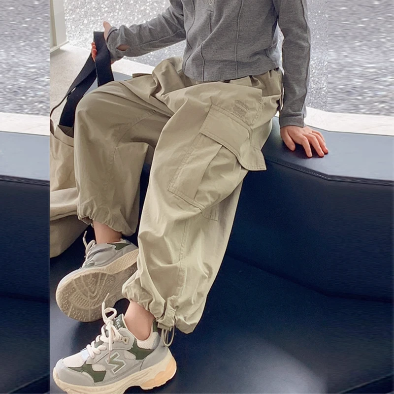 女童工装裤2025新款秋装儿童夏款直筒裤子宽松小女孩洋气休闲裤