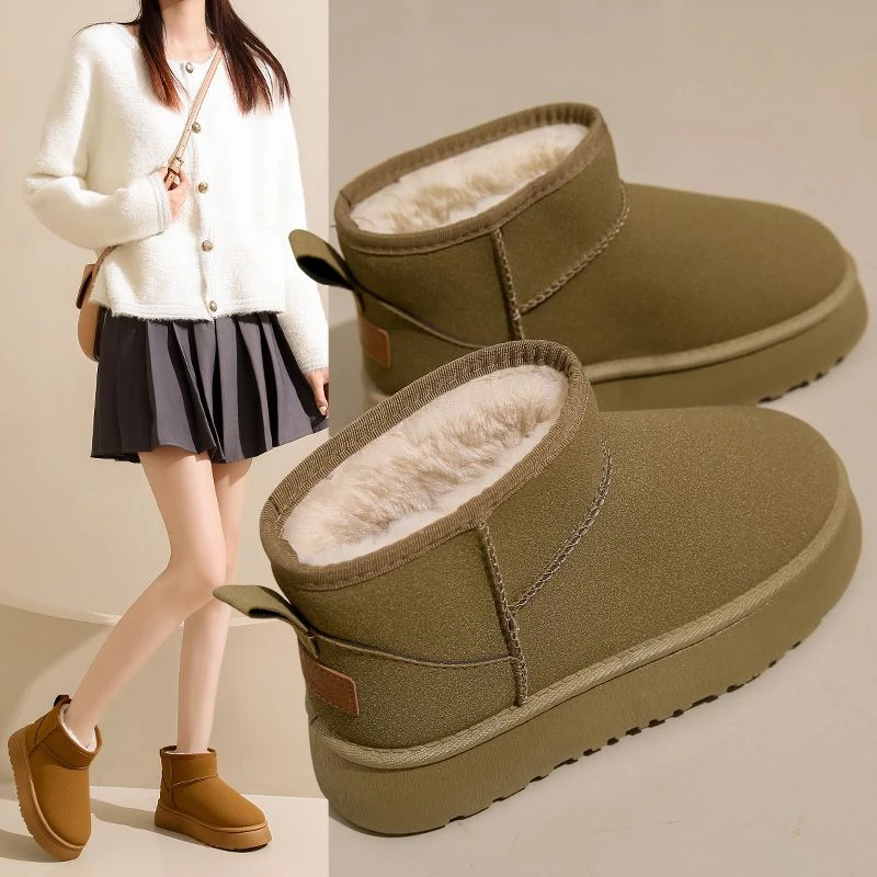 潮牌丽人2023秋冬新款棉鞋时尚百搭加绒加厚厚底增高防滑抗寒保暖