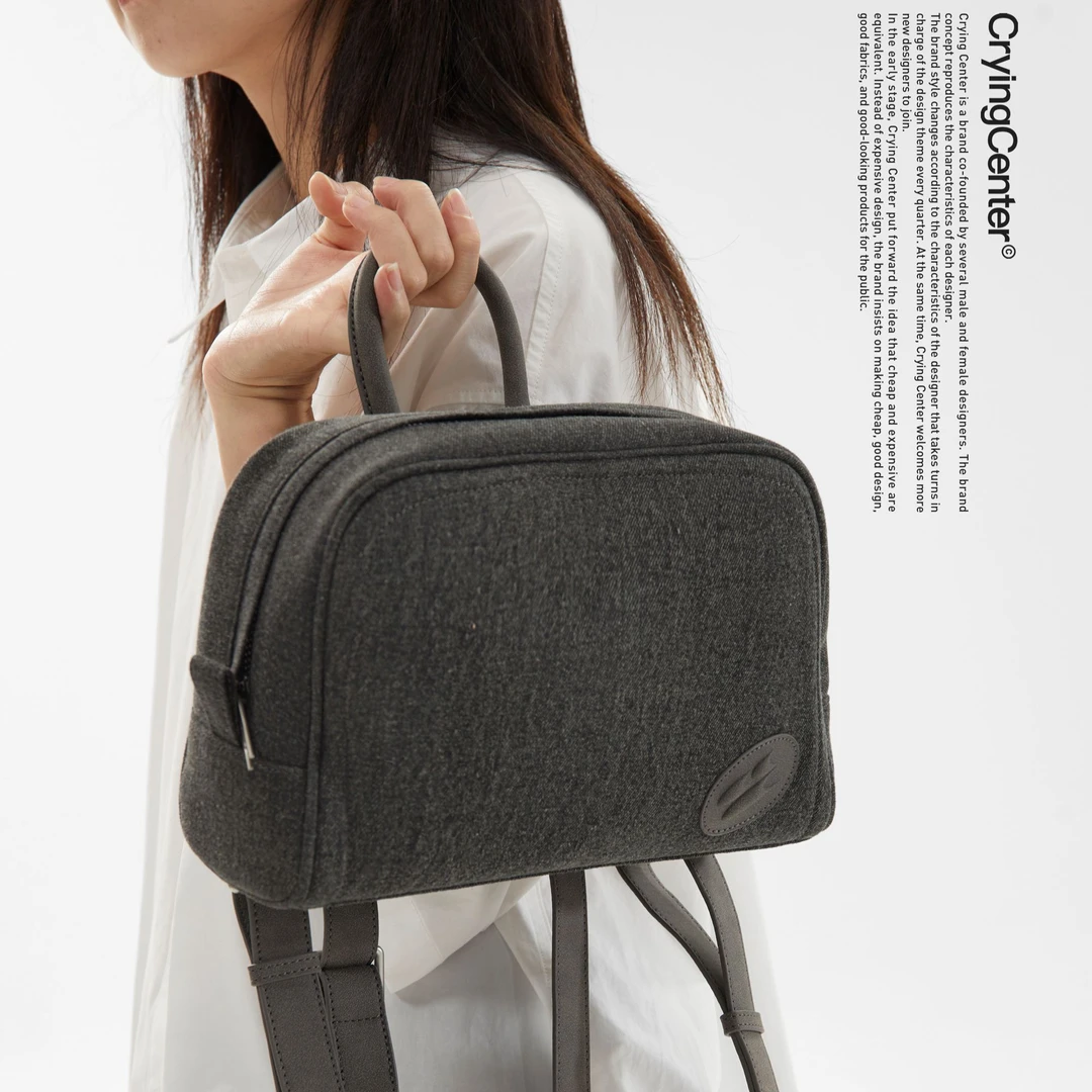 Crying center/哭喊中心牛仔吐司包双肩学院学生书包大容量大学生