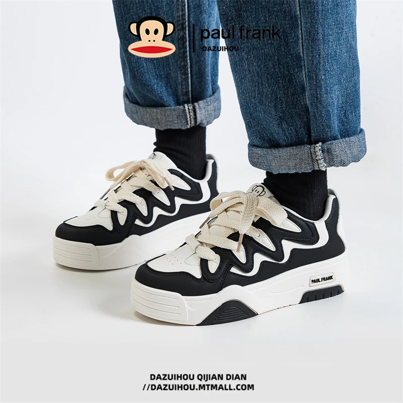 大嘴猴经典拼色厚底板鞋女低帮春秋季韩版潮流百搭学生运动休闲鞋