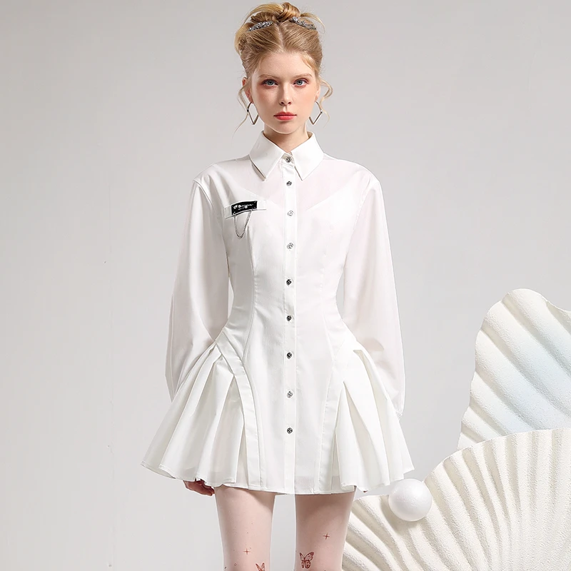 茬客甜美气质白色套装裙春夏吊带内搭通勤连衣裙两件套CM490485AC