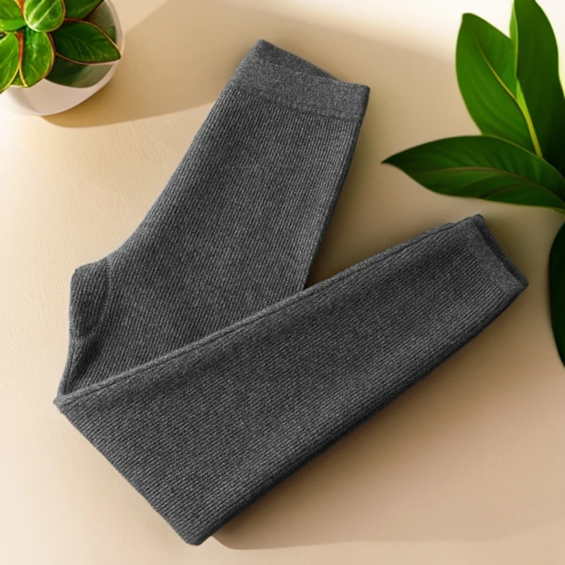 九九羊绒女士加厚羊绒保暖裤100%山羊绒高腰修身正宗羊绒裤超舒适