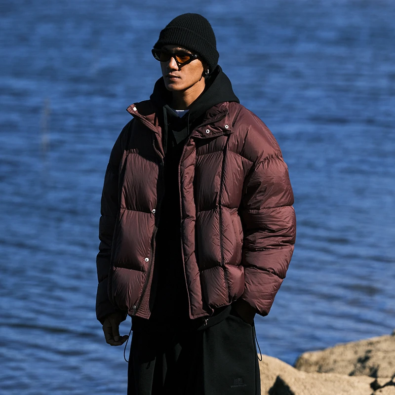 JUP日系复古厚款无帽立领面包服羽绒服男冬季宽松潮流保暖外套潮