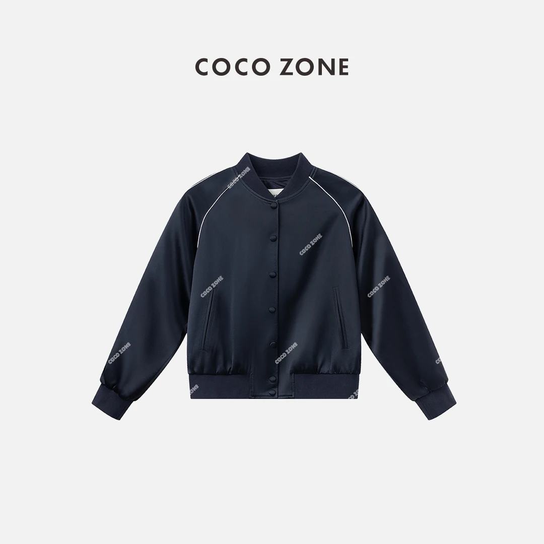 COCO ZONE 刘一一”星言“棒球服线擦肩袖外套24C10131