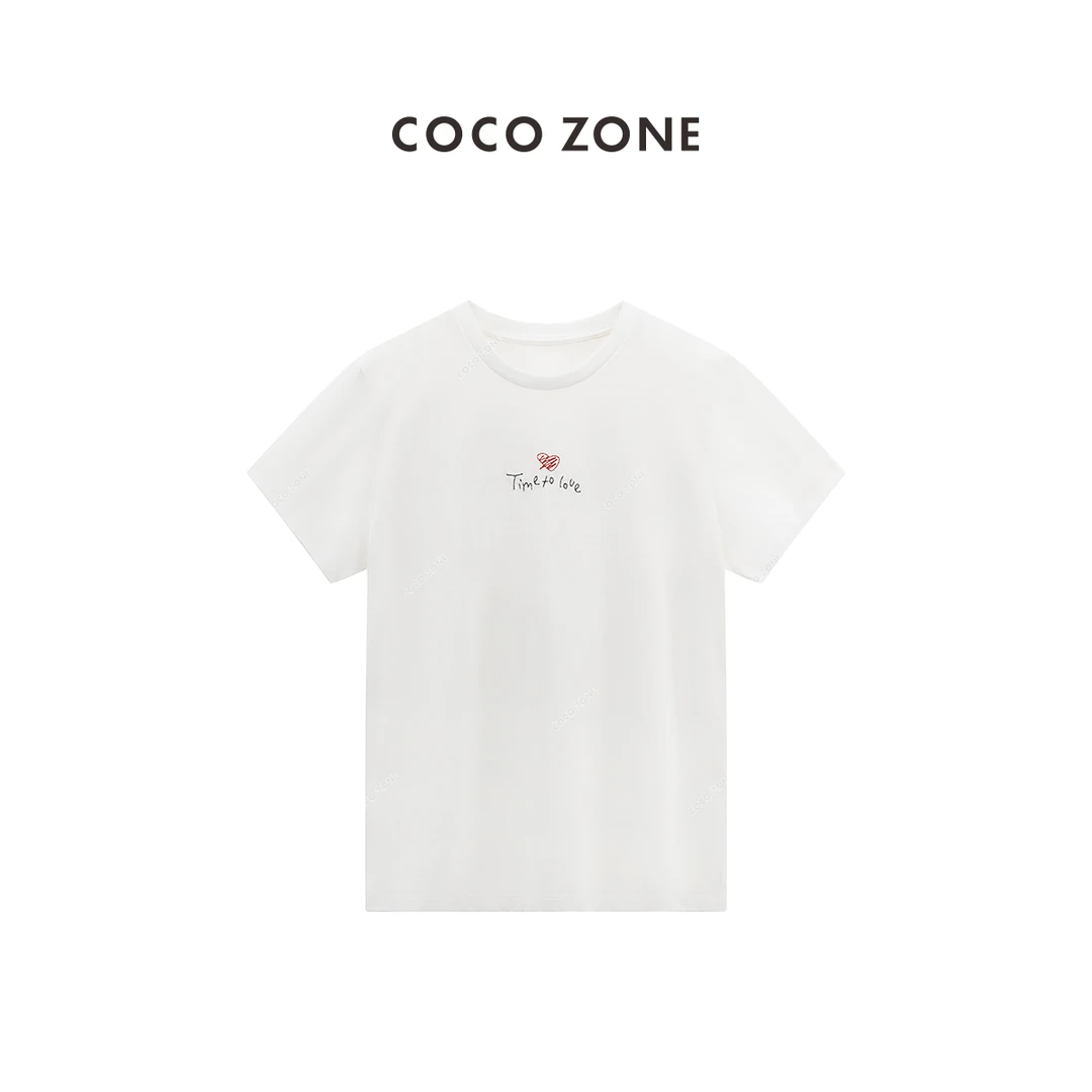 COCO ZONE刘一一 宽松休闲短袖T恤时尚百搭显瘦圆领上衣CC2B0900