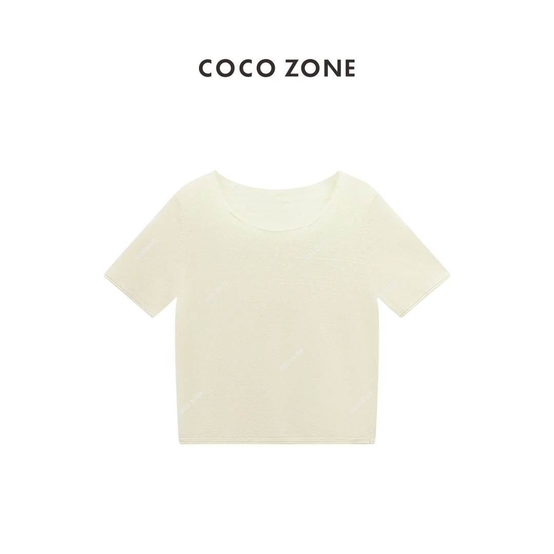 COCO ZONE 刘一一"入手3件"简约U领毛针织衫复古上衣 CC1B1191