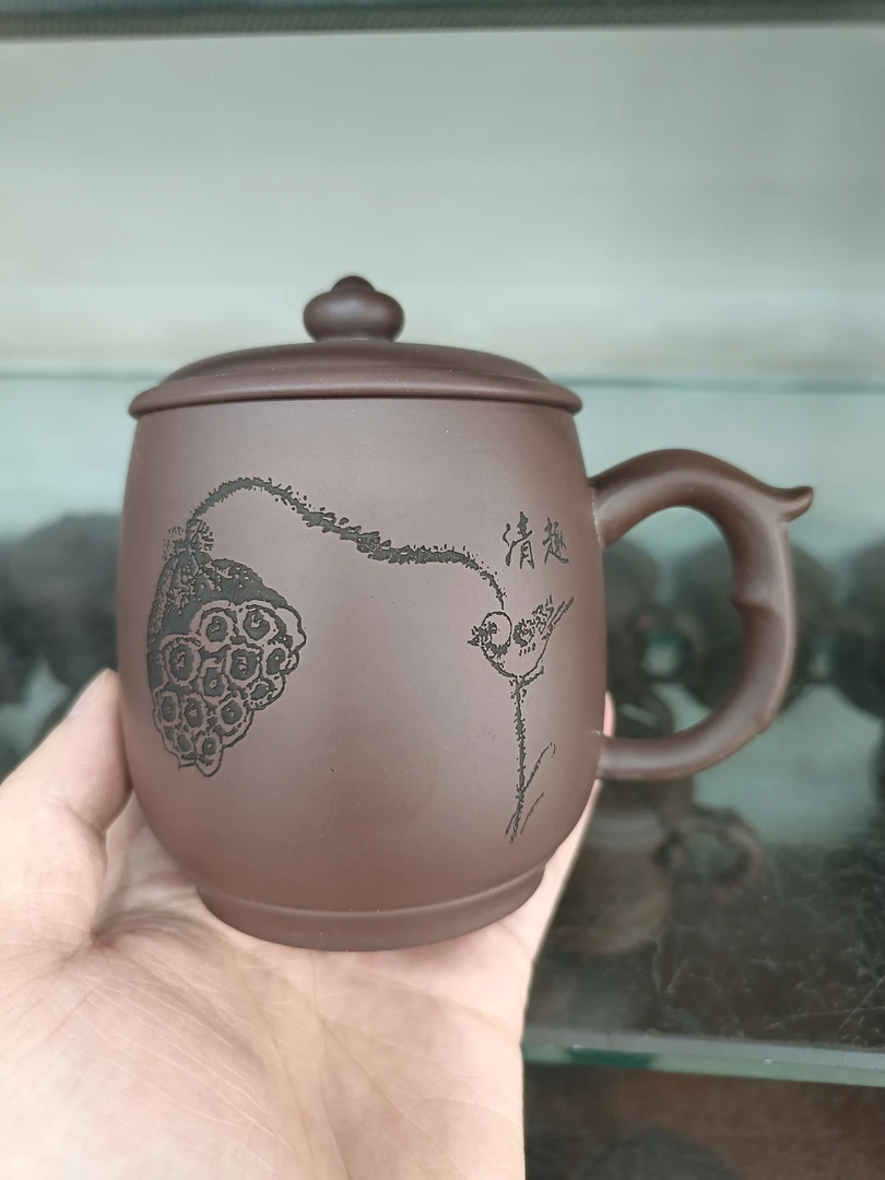 紫朱泥莲子盖杯400cc