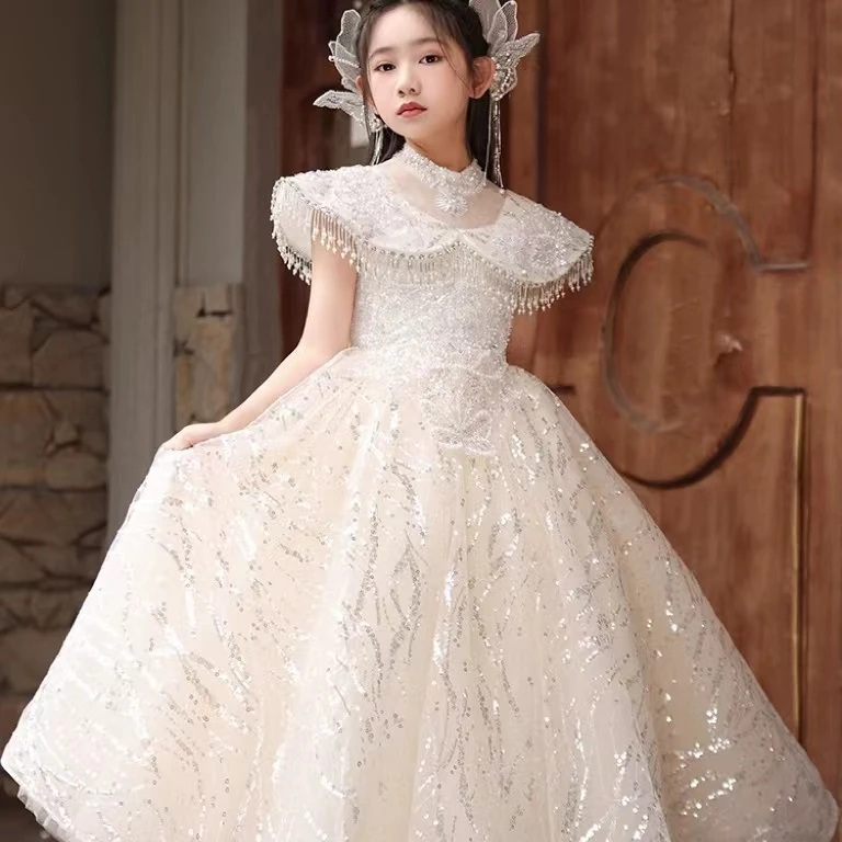 儿童礼服公主裙洋气轻奢小众高端钢琴演出服女童生日走秀小主持人