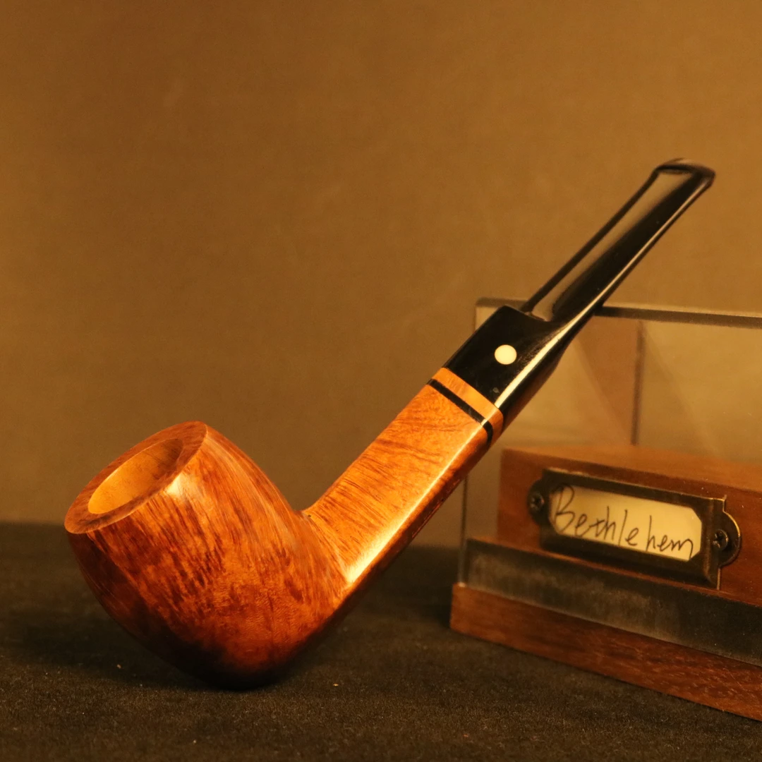 意大利毛罗·阿梅里尼早期老斗手工石楠木直柄牛头烟斗