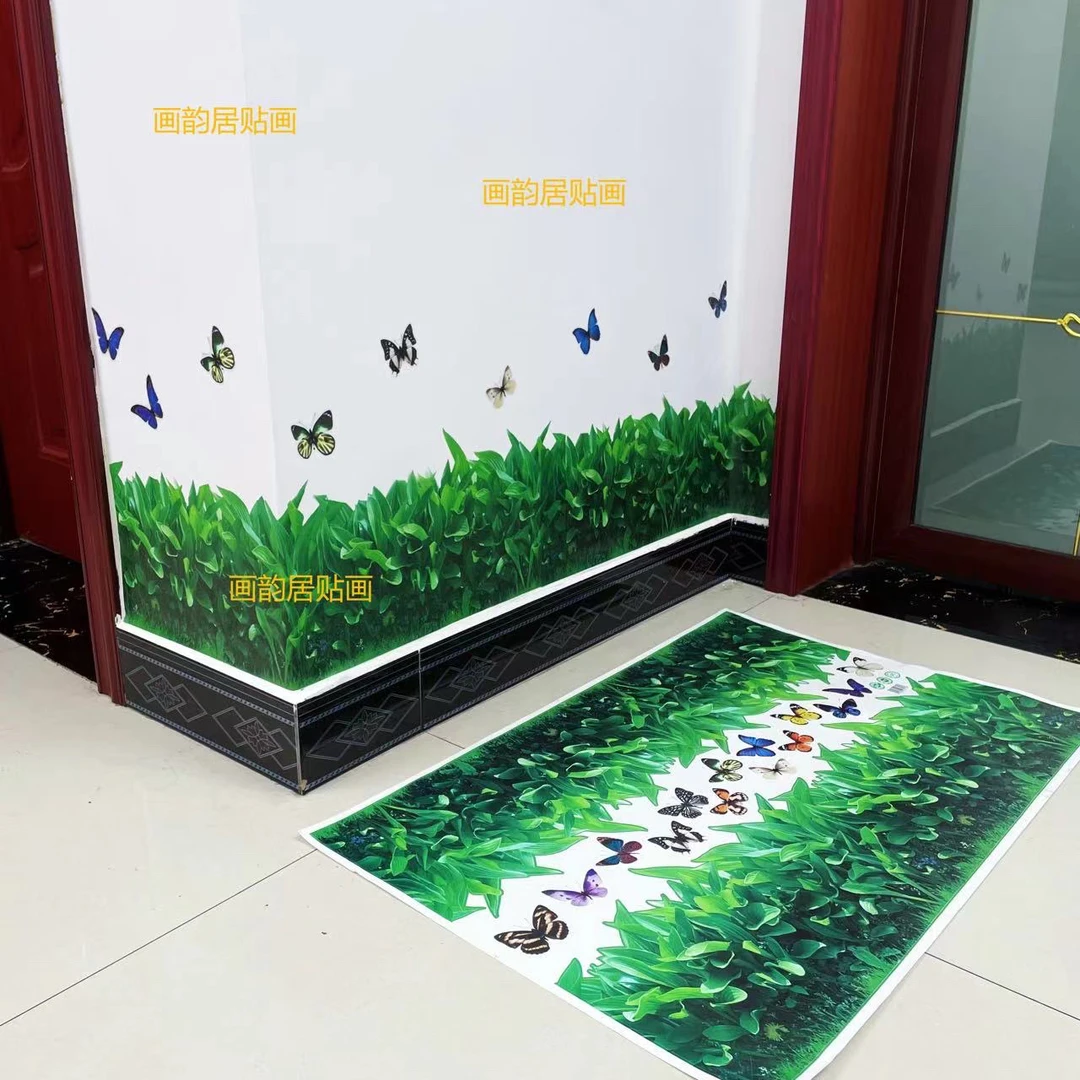 锐春踢脚线大型图案蝴蝶pvc粘贴使用美化产品