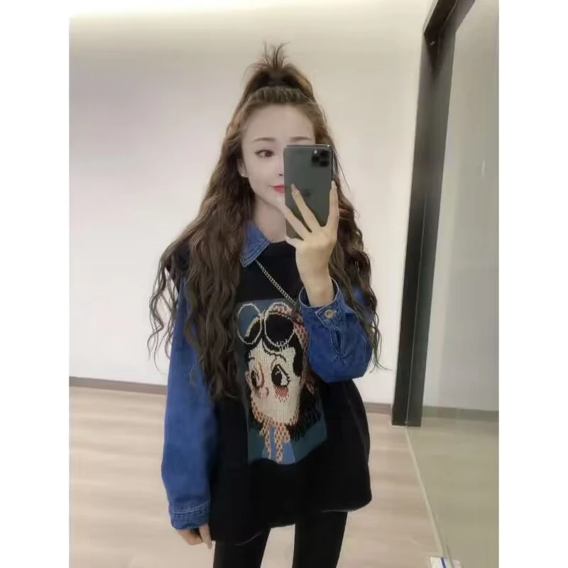 抖音网红时尚女孩印花针织马甲2024秋冬宽松百搭软糯叠穿毛衣背心