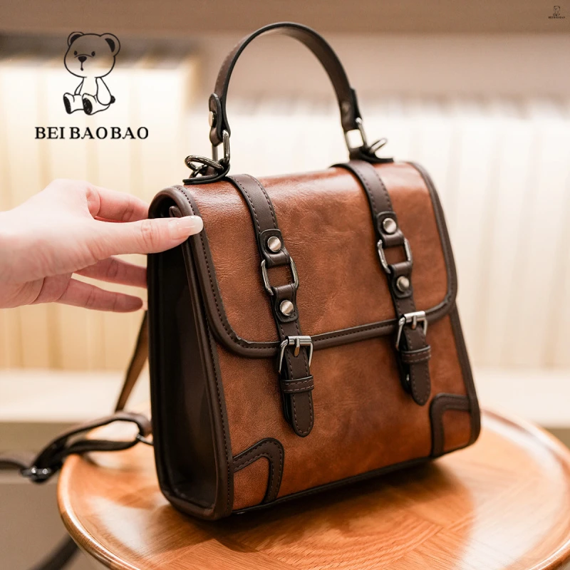 北包包2025冬季新款休闲时尚包包洋气复古潮流双肩背包女