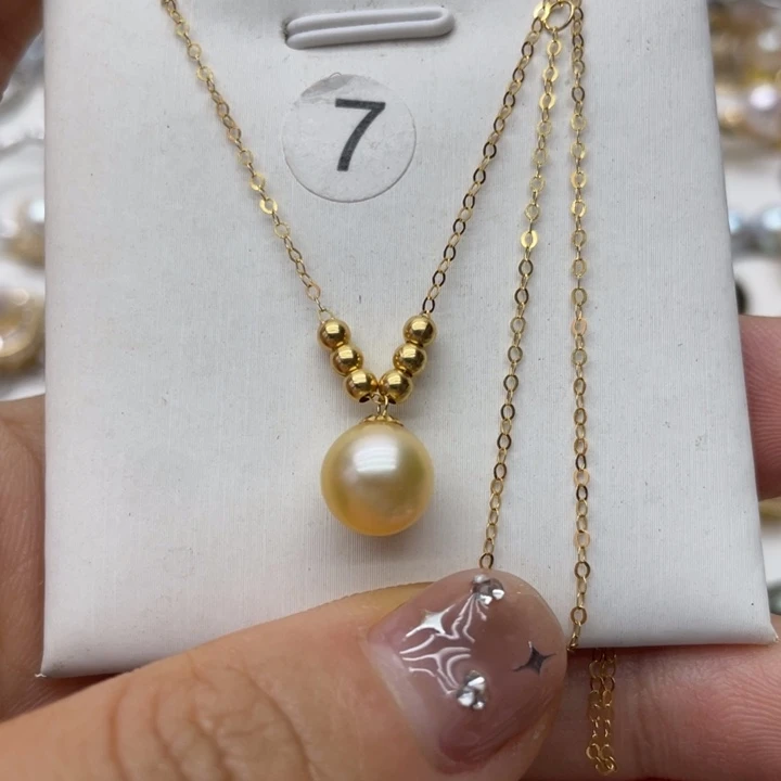海水珍珠项链18K金镶嵌