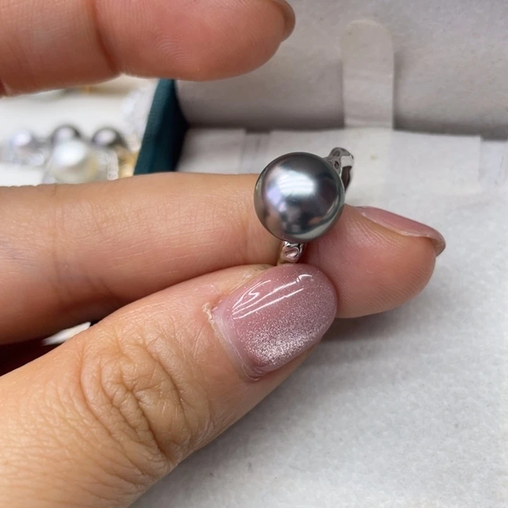 海水珍珠戒指银S925镶嵌