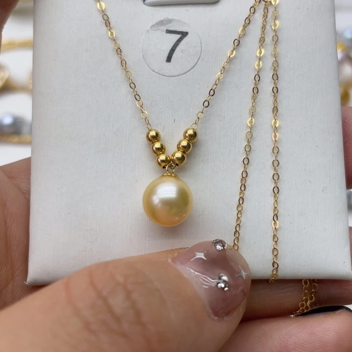 海水珍珠项链18K金镶嵌