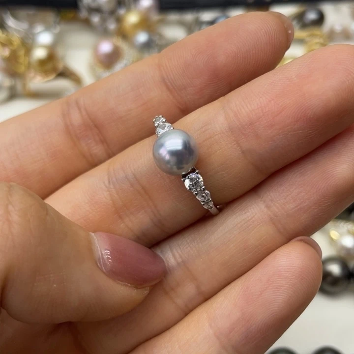 海水珍珠戒指银S925镶嵌
