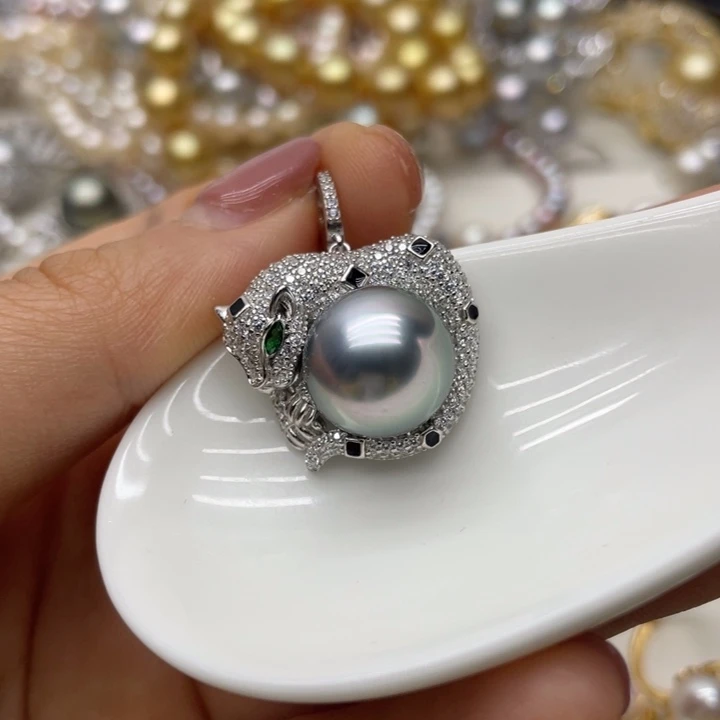 海水珍珠吊坠(不含链)银S925镶嵌