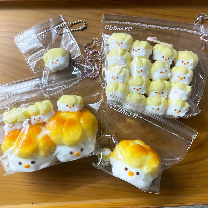 鸡米花家族 硅胶捏捏创意解压玩具迷你小号小鸡超可爱解压玩具