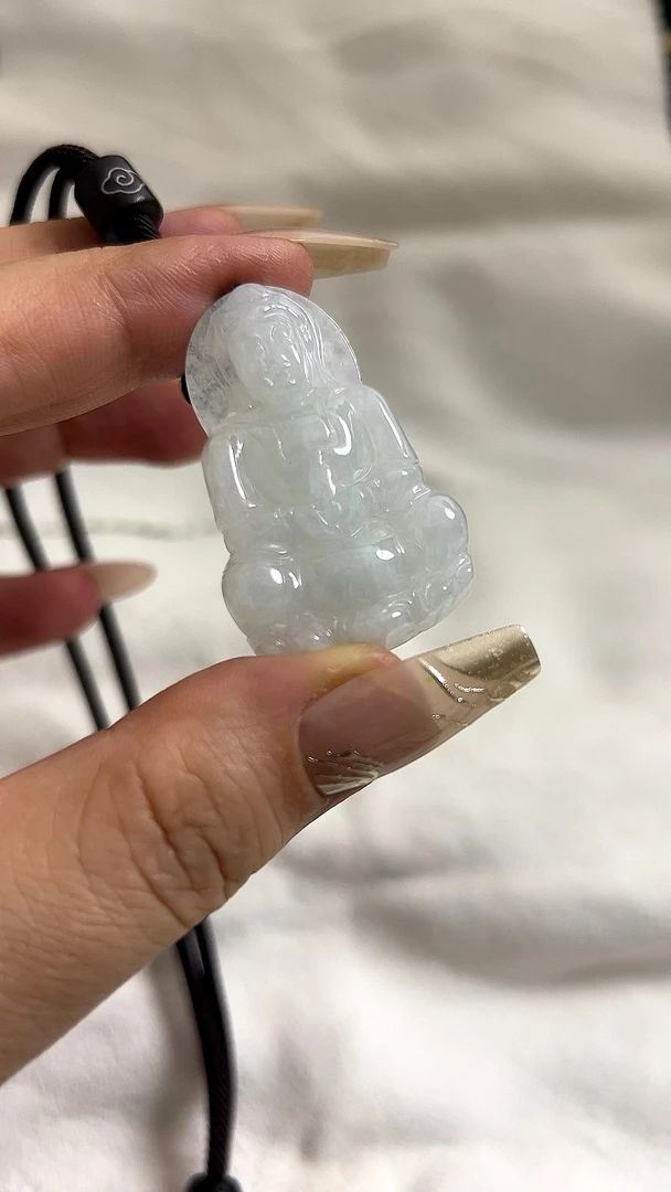 天然缅甸A货翡翠观音吊坠-多样性发货