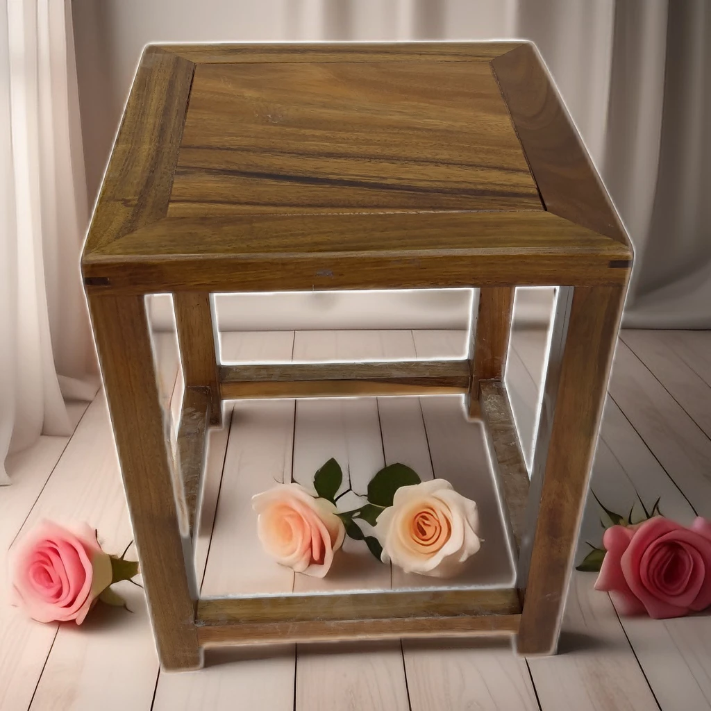 进口南美胡桃木【小方凳】实木凳，榫卯结构，新中式，茶椅，凳子胡桃色