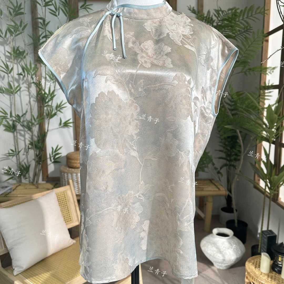 芹 新中式风 衬衫 01609 蓝色