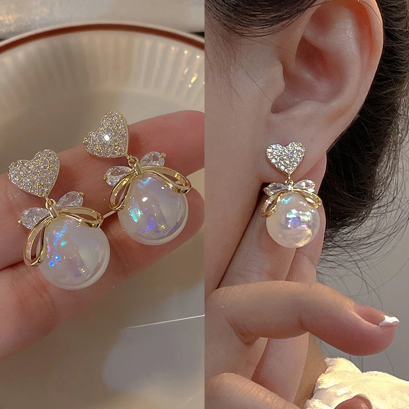 合金耳饰 气质耳饰女高级感精致时尚爱心耳坠新年耳环2024年小众