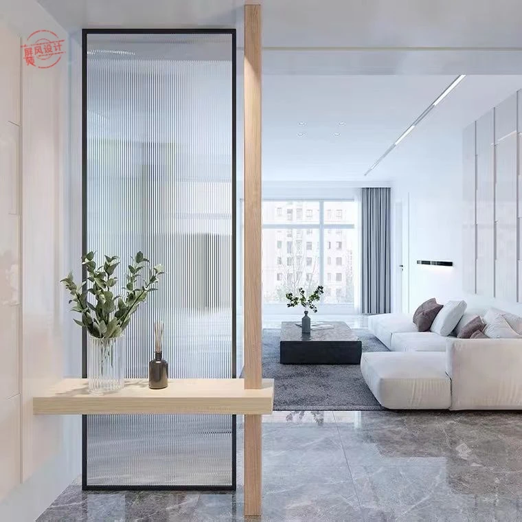 长虹玻璃隔断客厅遮挡风水招财屏风入户门玄关岩板大理石