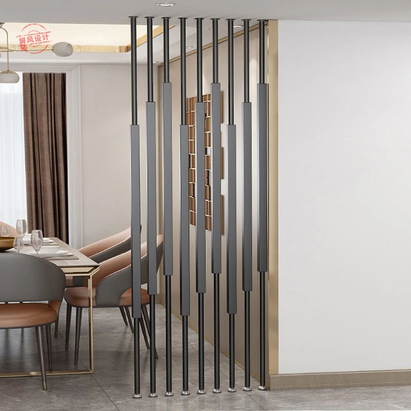 简约免打孔金属铁艺屏风隔断立柱客厅轻奢新款时尚家用装饰定制