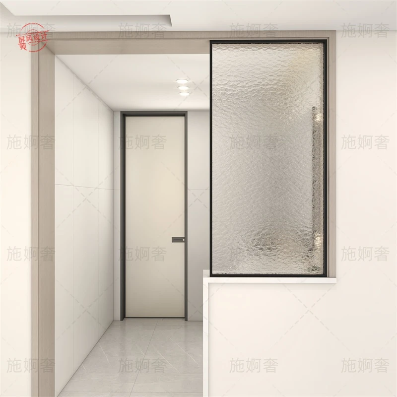 长虹玻璃半墙隔断屏风卫生间干区洗手台遮挡客厅玄关现代简约定制