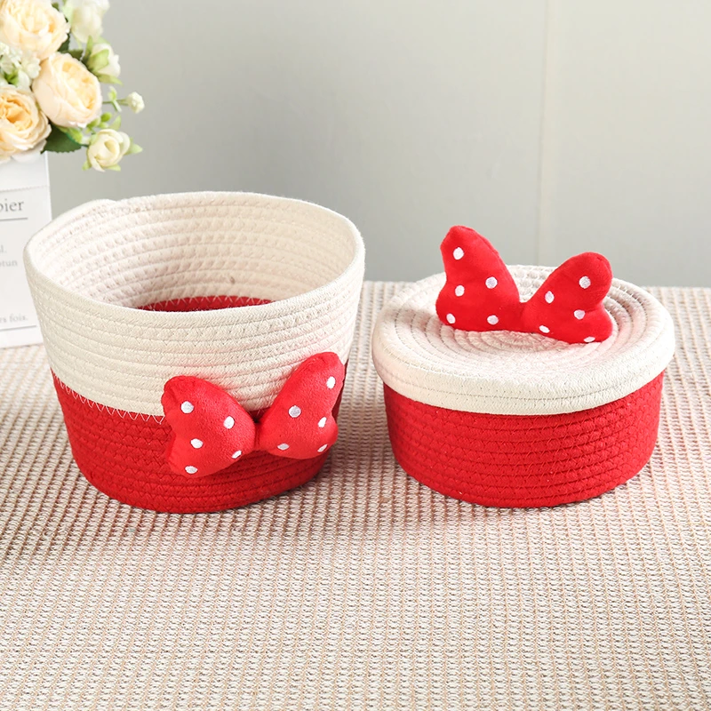 在逃公主红白组合桌面收纳筐杂物整理可爱储物家用收纳盒遥控玄关