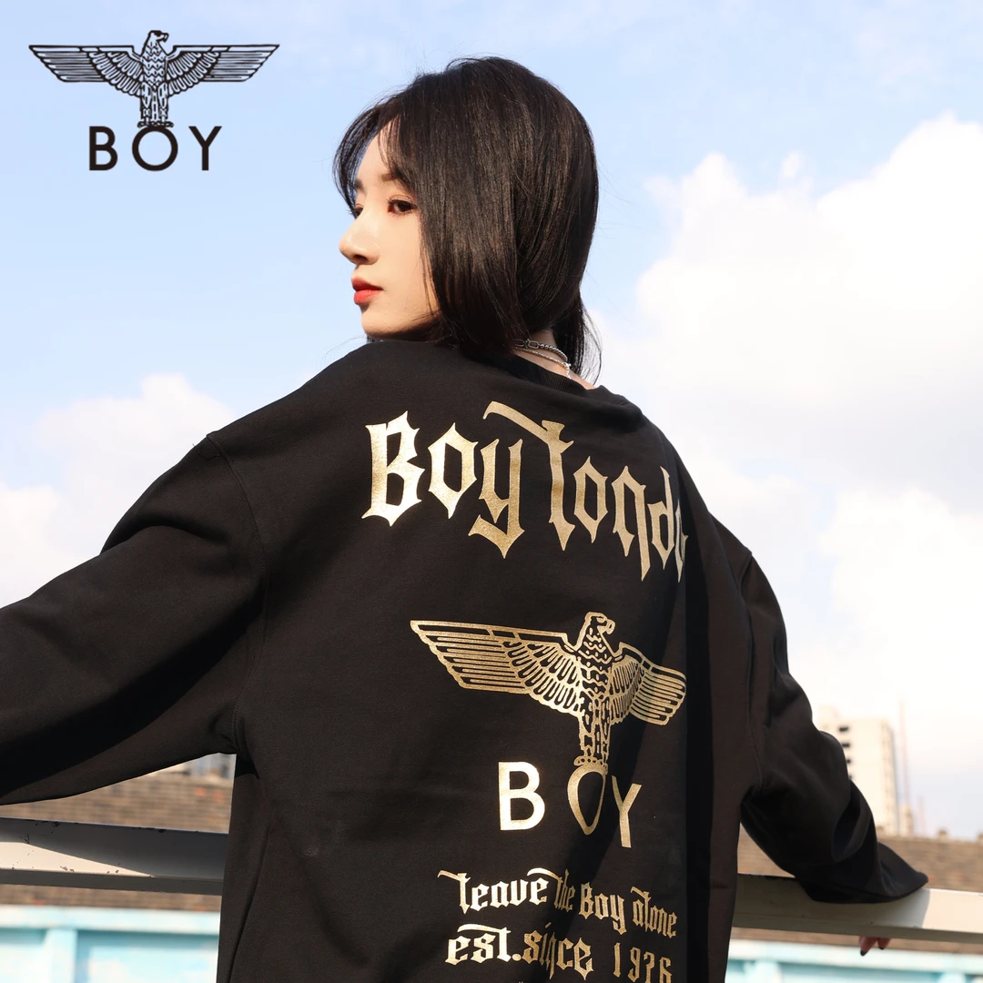 【黑金老鹰】BOYLONDON潮牌电商专供春秋季情侣长袖时尚卫衣 N03909