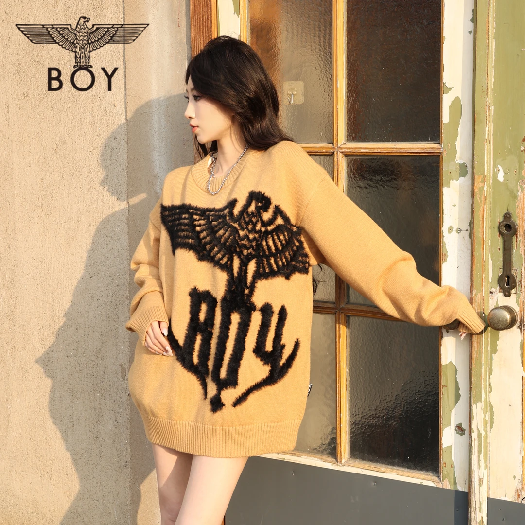 BOY LONDON秋冬情侣款上衣针织衫老鹰时尚百搭流光风毛衣N60002