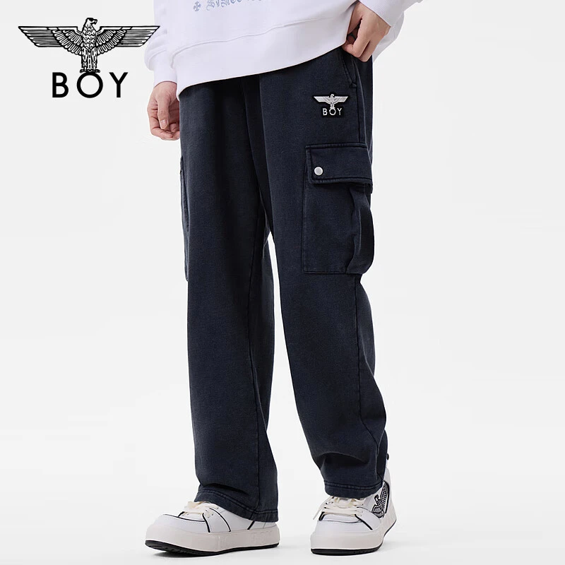 BOY LONDON秋季情侣款长裤休闲百搭直筒宽松灰色百搭工装裤N15042