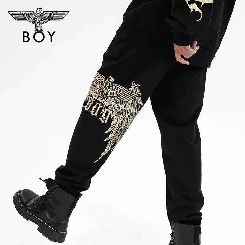 BOYLONDON潮牌针织长裤情侣同款运动宽松百搭休闲束脚裤春 N15003