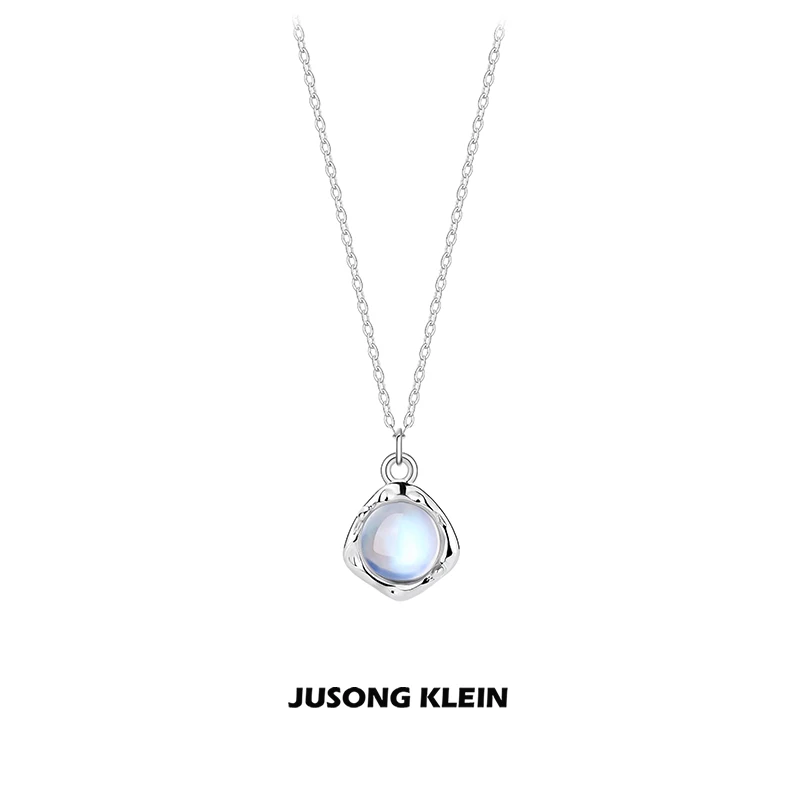 Jusong klein 钛钢项链 白玉项链女轻奢简约小众设计感金属锁骨链