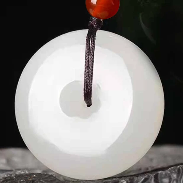 和田玉平安扣吊坠女平安扣吊坠男吊坠玉佩玉石吊坠玉坠项链有色差