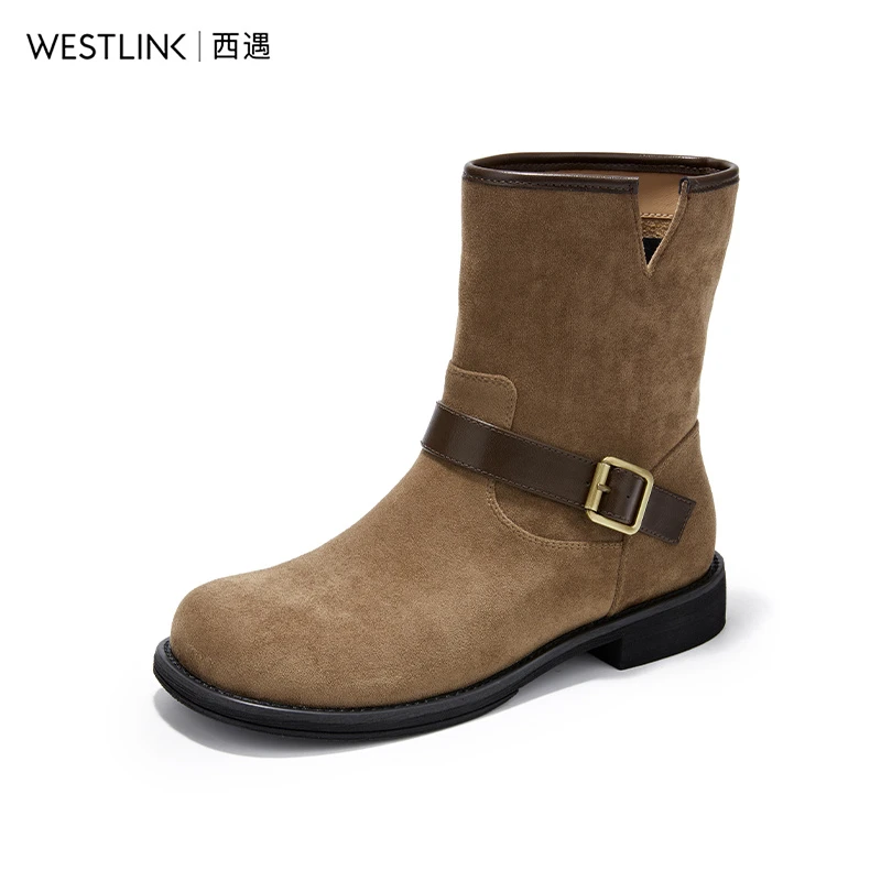 Westlink/西遇复古马丁靴女2024新款秋季英伦风百搭短靴时尚靴子