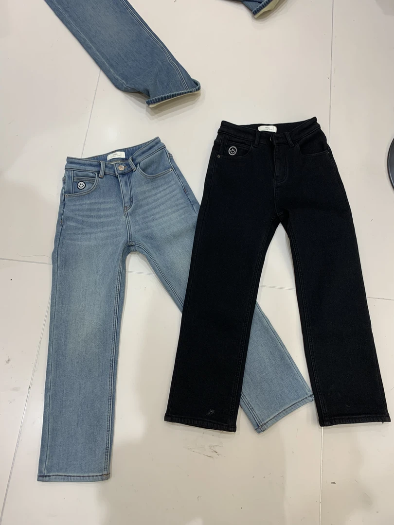 【JING·】8381-2侧笑脸复合绒烟管裤